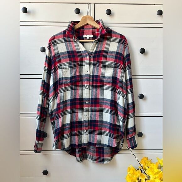 Madewell Tops - Madewell Oversized‎ Ex-Boyfriend Shirt in Baker Plaid size XS soft warm cozy top